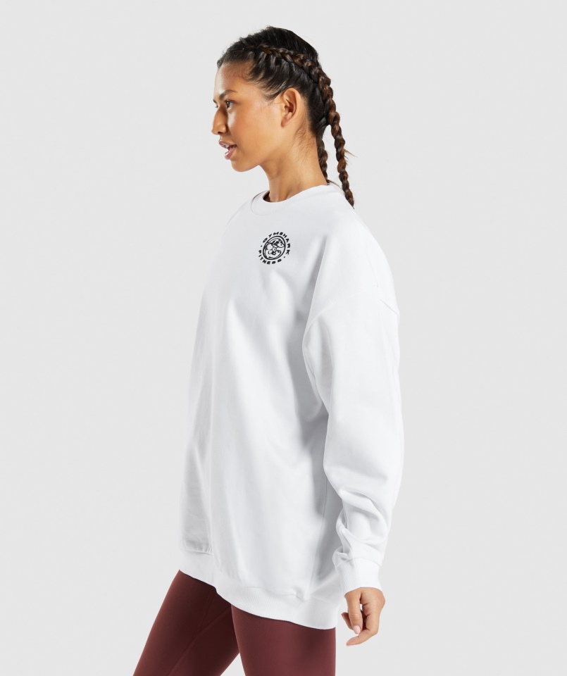 Gymshark Legacy Bluza Z Grafiką Biała