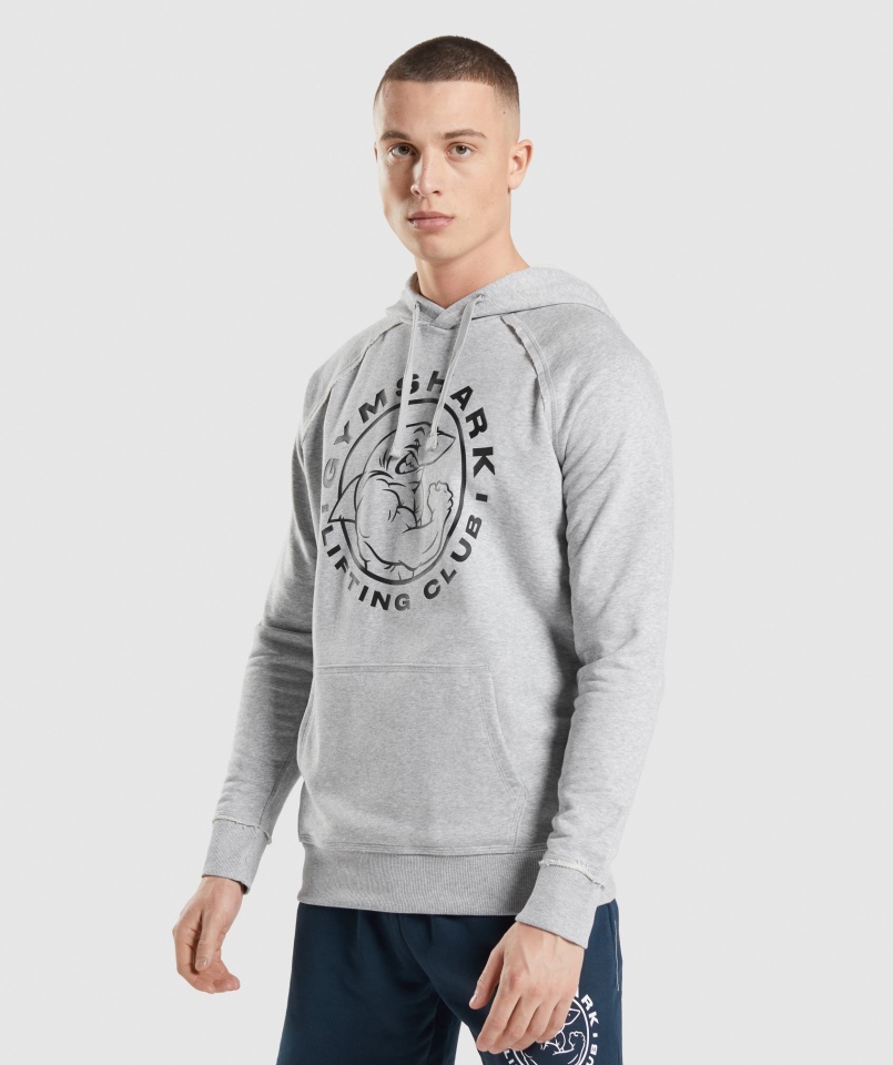Gymshark Legacy Bluza Z Kapturem Jasnoszary Core Marl