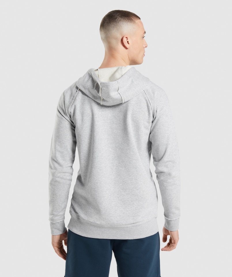 Gymshark Legacy Bluza Z Kapturem Jasnoszary Core Marl