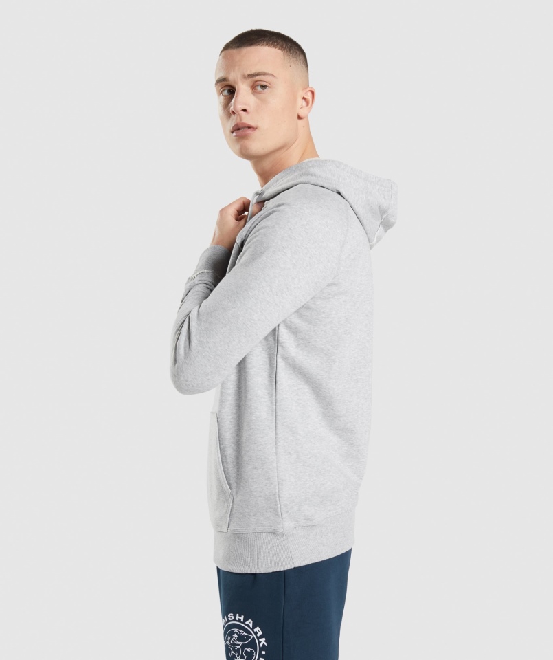 Gymshark Legacy Bluza Z Kapturem Jasnoszary Core Marl