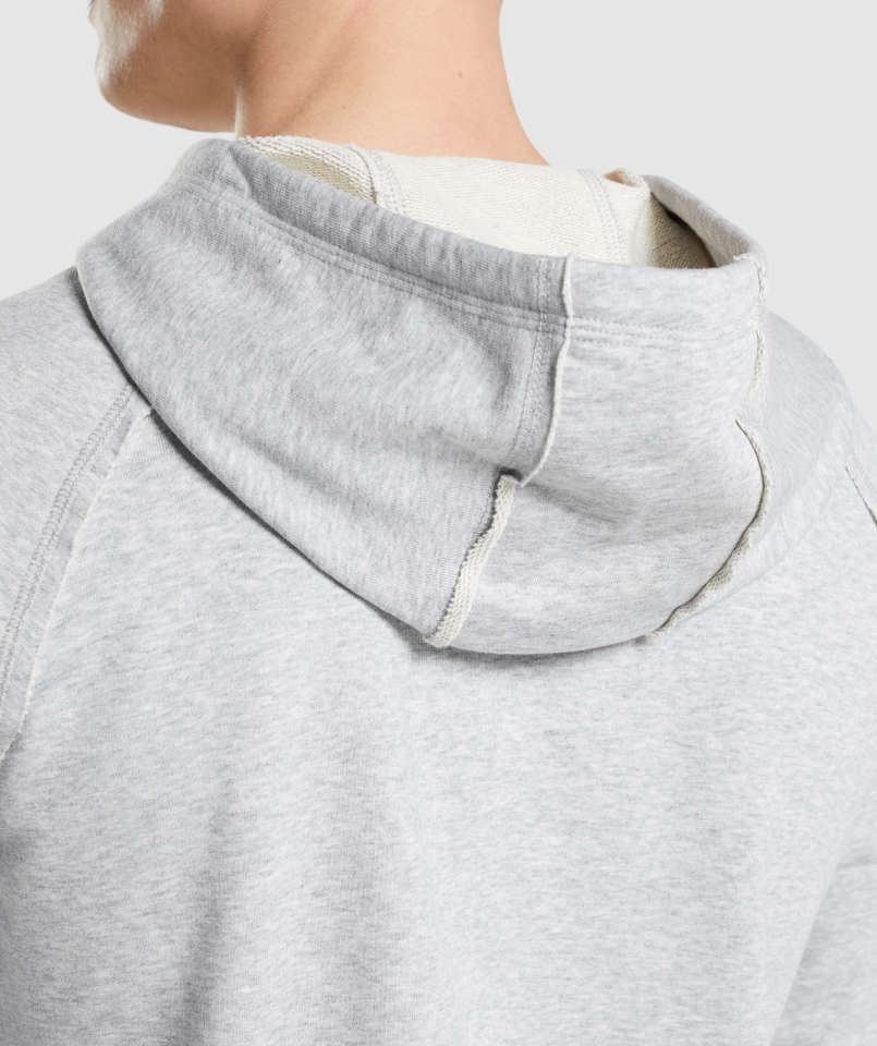 Gymshark Legacy Bluza Z Kapturem Jasnoszary Core Marl