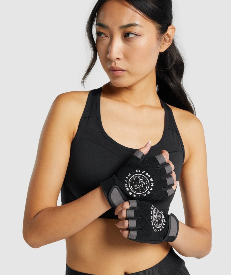 Gymshark Starsze Rękawice Do Podnoszenia Czarne