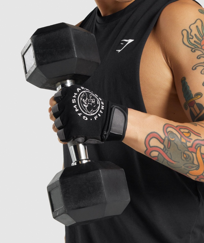 Gymshark Starsze Rękawice Do Podnoszenia Czarne