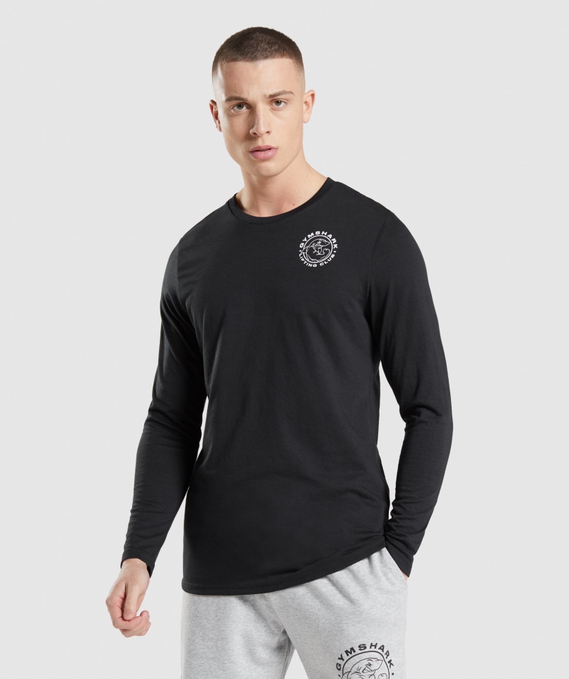 Gymshark Legacy T-shirt Z Długim Rękawem W Kolorze Czarnym