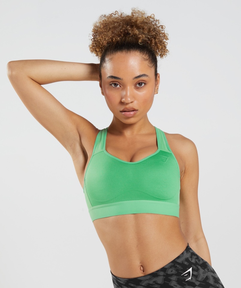 Gymshark Lekki Stanik Sportowy Z Wysokim Wsparciem Jabłkowo-zielony