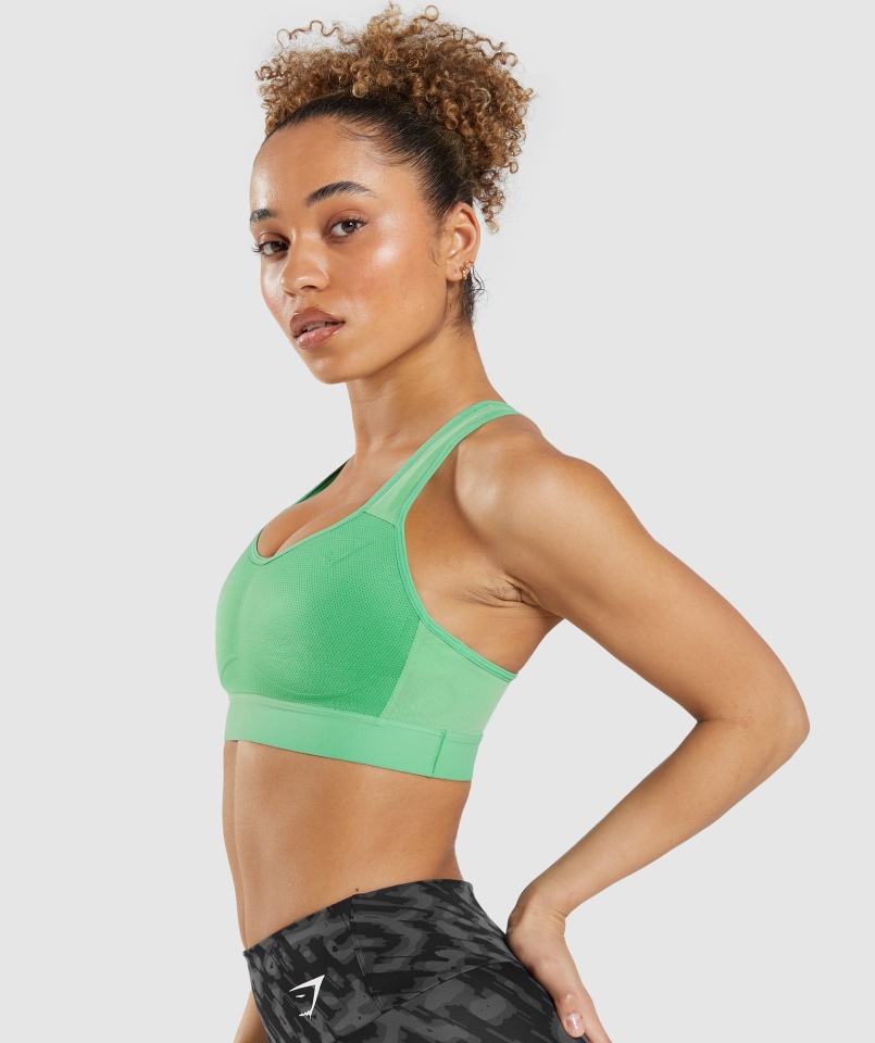 Gymshark Lekki Stanik Sportowy Z Wysokim Wsparciem Jabłkowo-zielony