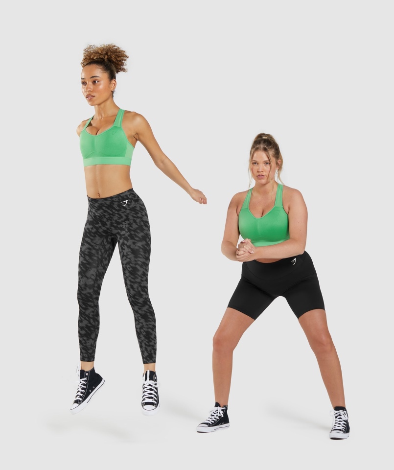 Gymshark Lekki Stanik Sportowy Z Wysokim Wsparciem Jabłkowo-zielony