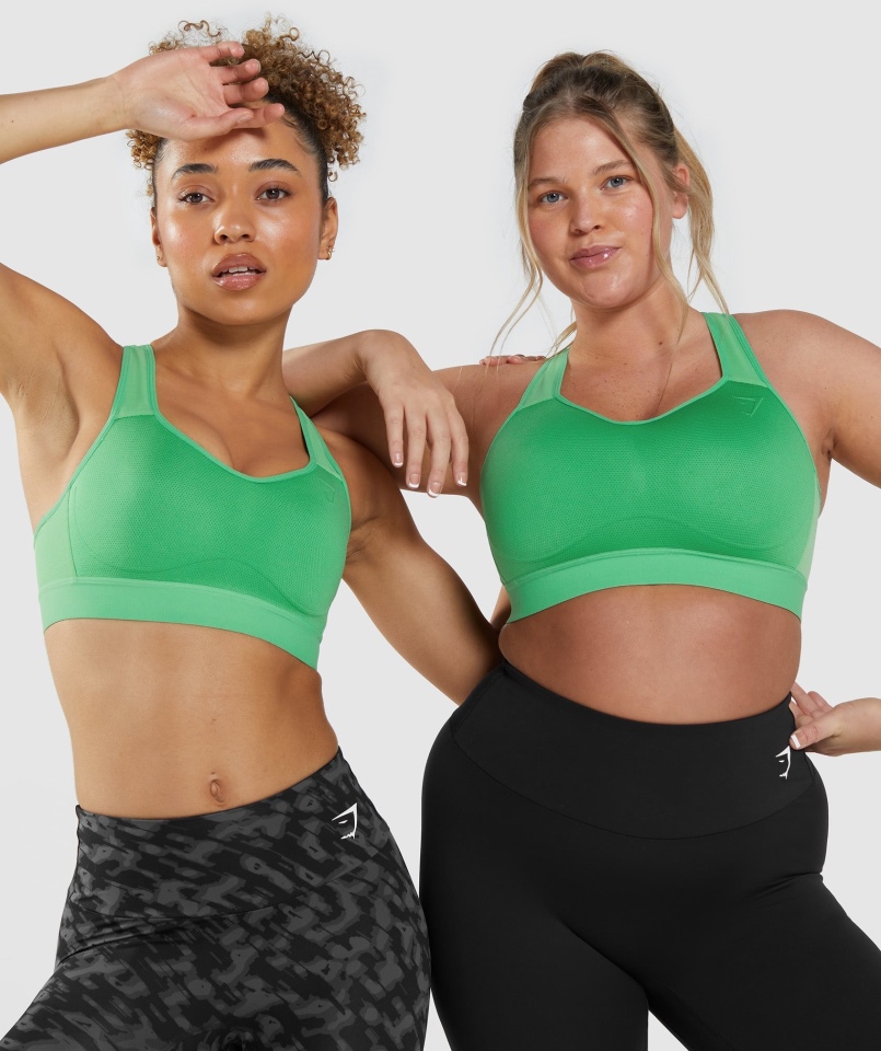 Gymshark Lekki Stanik Sportowy Z Wysokim Wsparciem Jabłkowo-zielony