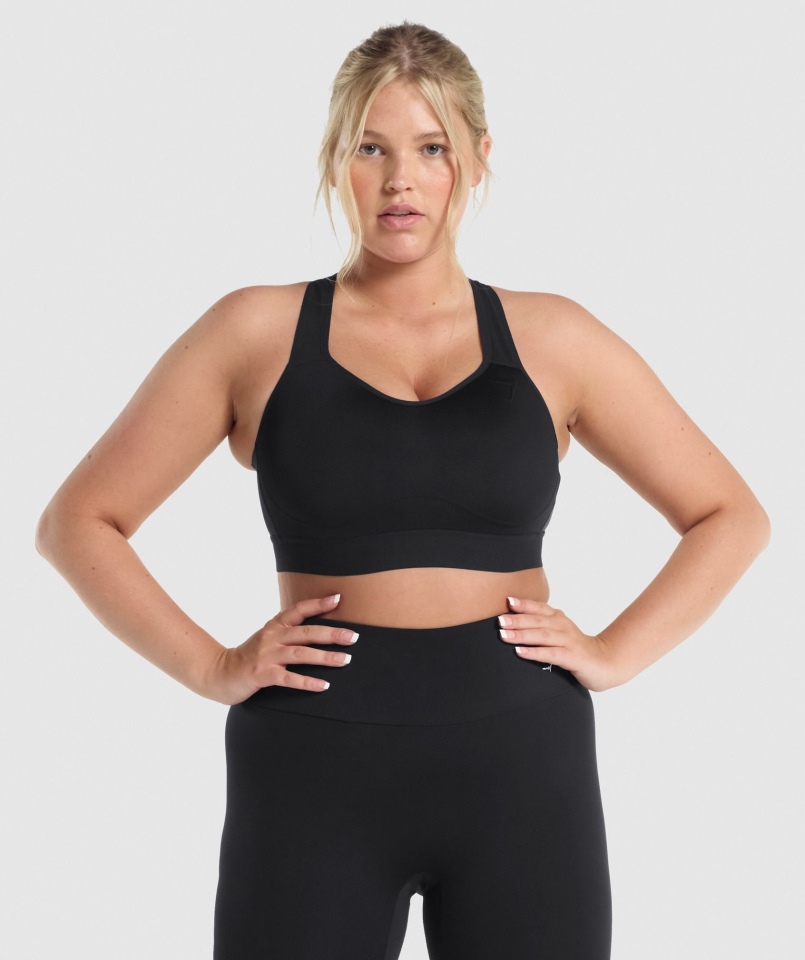 Gymshark Lekki Biustonosz Sportowy Z Wysokim Wsparciem Czarny