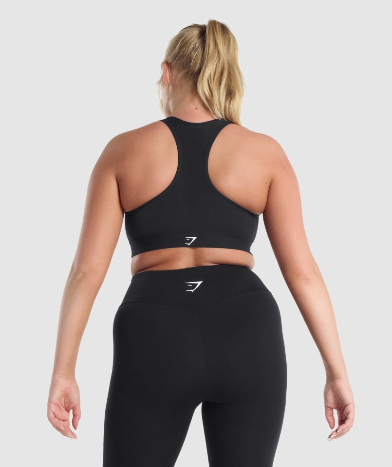 Gymshark Lekki Biustonosz Sportowy Z Wysokim Wsparciem Czarny