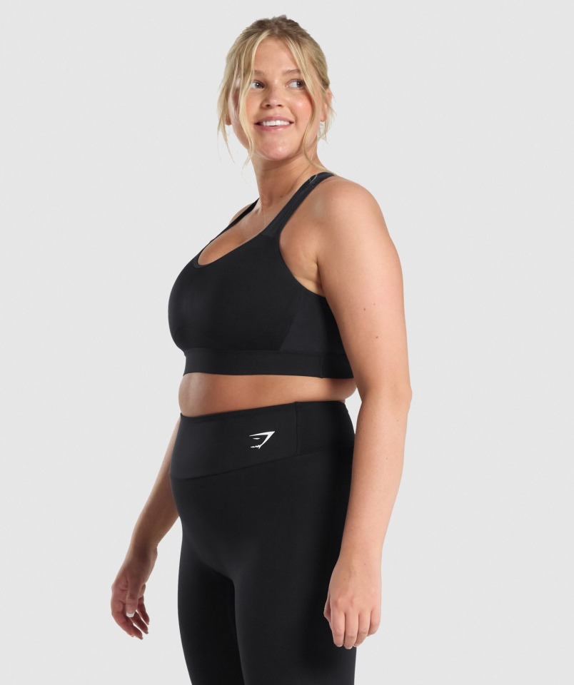Gymshark Lekki Biustonosz Sportowy Z Wysokim Wsparciem Czarny