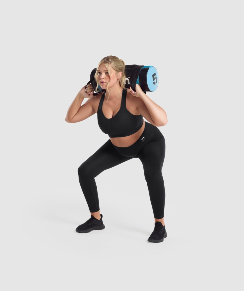 Gymshark Lekki Biustonosz Sportowy Z Wysokim Wsparciem Czarny