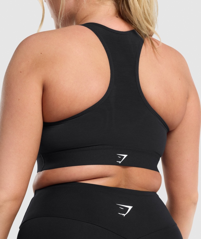 Gymshark Lekki Biustonosz Sportowy Z Wysokim Wsparciem Czarny