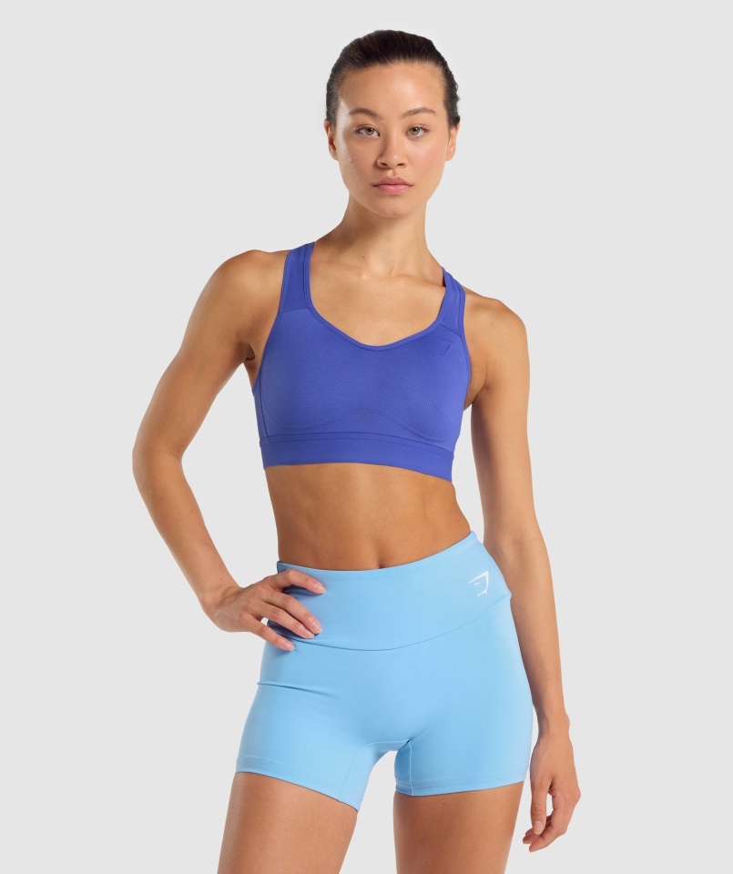 Gymshark Lekki Stanik Sportowy Z Wysokim Wsparciem Ciemnoniebieski