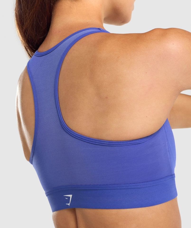 Gymshark Lekki Stanik Sportowy Z Wysokim Wsparciem Ciemnoniebieski