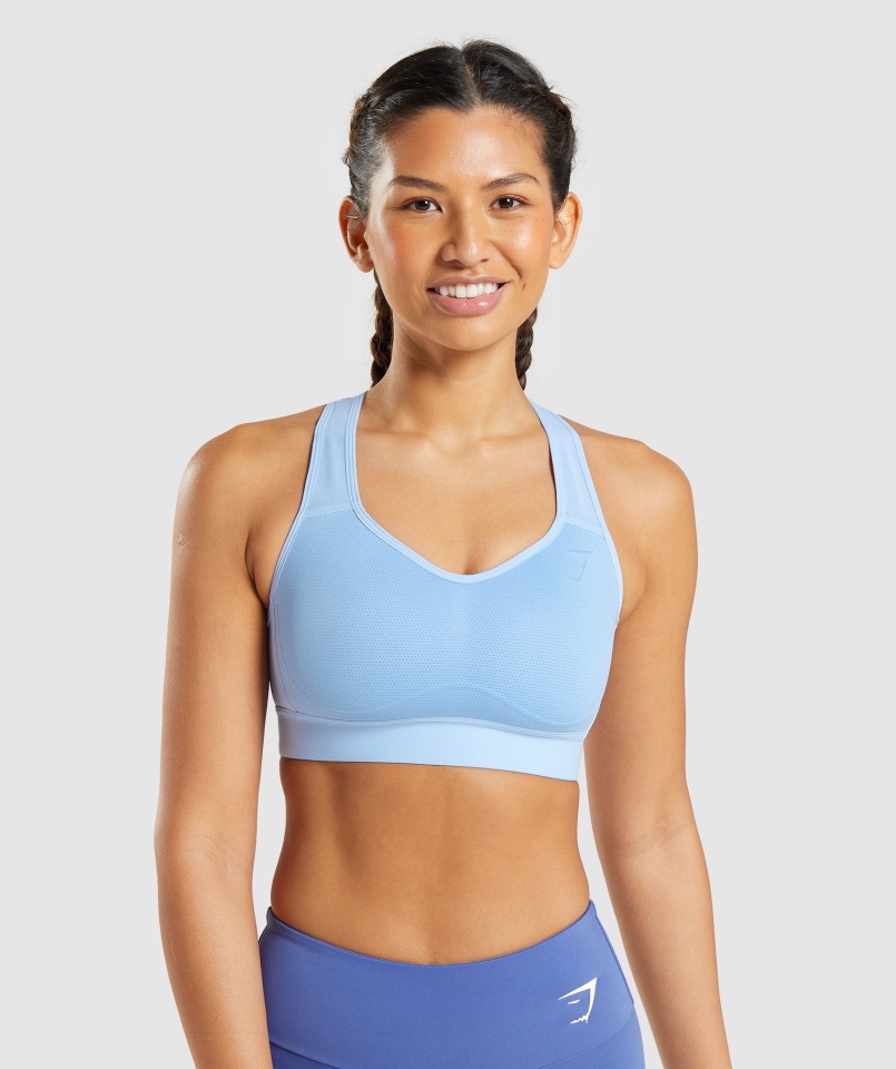 Gymshark Lekki Biustonosz Sportowy Z Wysokim Wsparciem Moonstone Niebieski