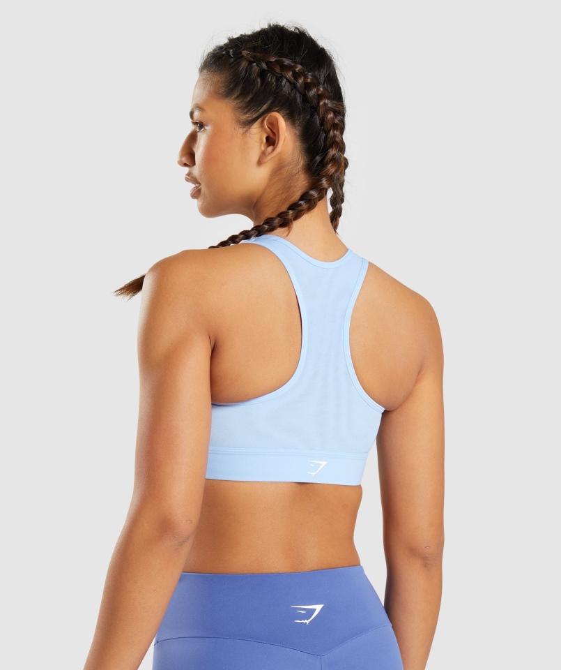 Gymshark Lekki Biustonosz Sportowy Z Wysokim Wsparciem Moonstone Niebieski