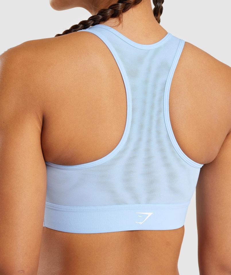Gymshark Lekki Biustonosz Sportowy Z Wysokim Wsparciem Moonstone Niebieski