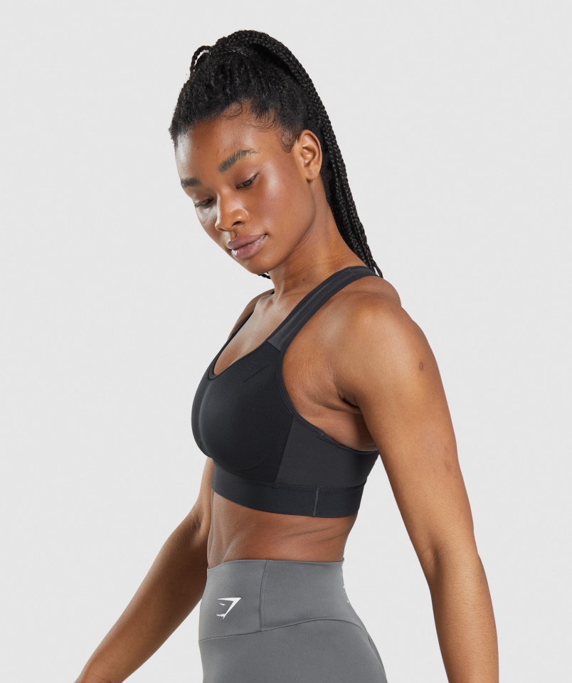 Gymshark Lekki Stanik Sportowy Z Wysokim Wsparciem Dla Kobiet Czarny