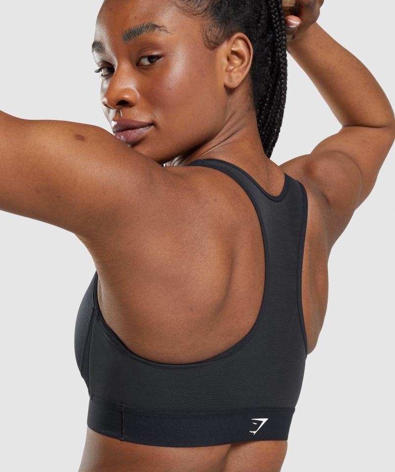 Gymshark Lekki Stanik Sportowy Z Wysokim Wsparciem Dla Kobiet Czarny
