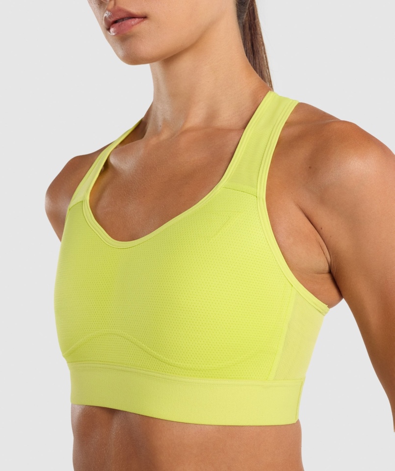 Gymshark Lekki Stanik Sportowy Z Wysokim Wsparciem żółty