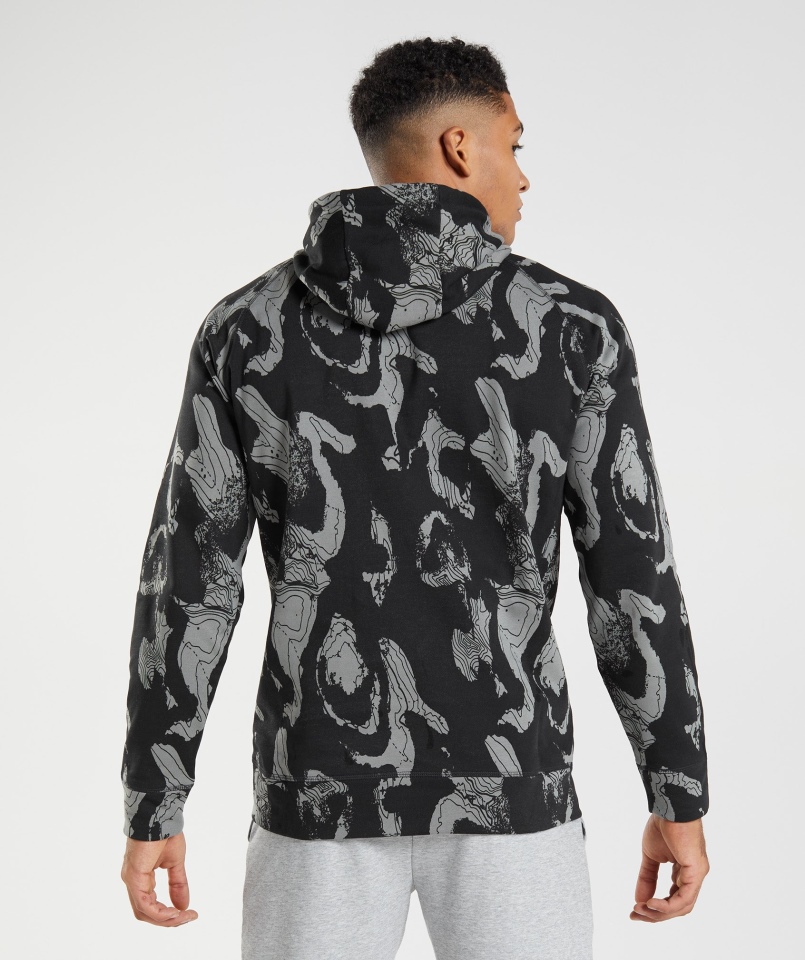 Gymshark Mapa Bluza Z Kapturem Z Czarnym Nadrukiem