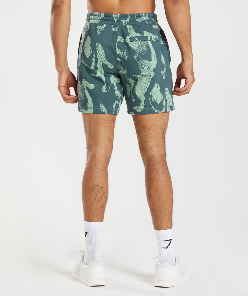 Gymshark Spodenki Z Nadrukiem W Kolorze Turkusowym