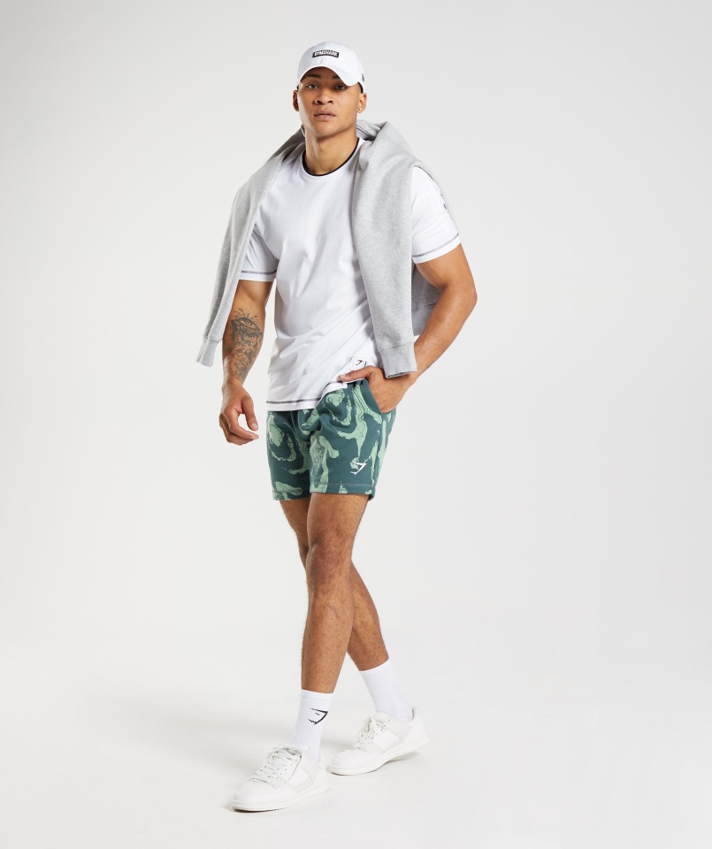 Gymshark Spodenki Z Nadrukiem W Kolorze Turkusowym