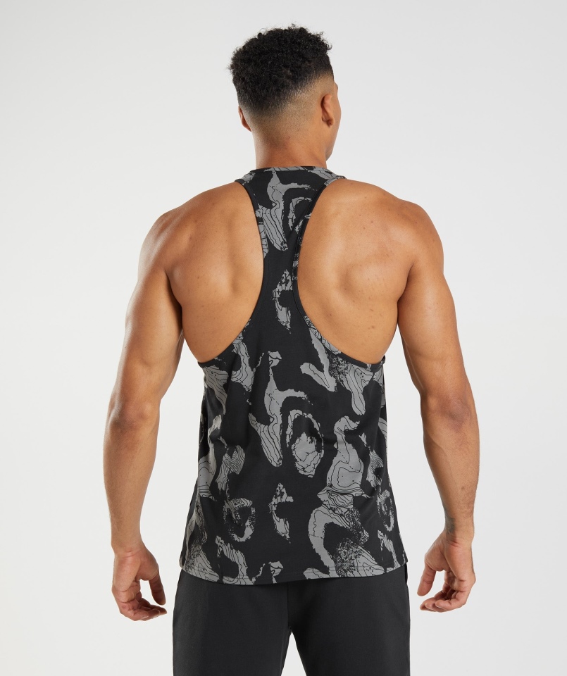 Gymshark Mapa Druku Stringer Czarny Nadruk