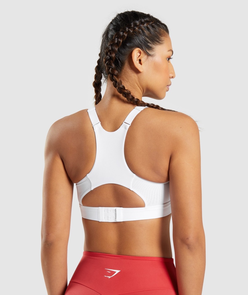 Biustonosz Sportowy Gymshark Z Dekoltem 2.0 Biały