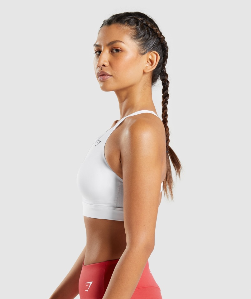 Biustonosz Sportowy Gymshark Z Dekoltem 2.0 Biały