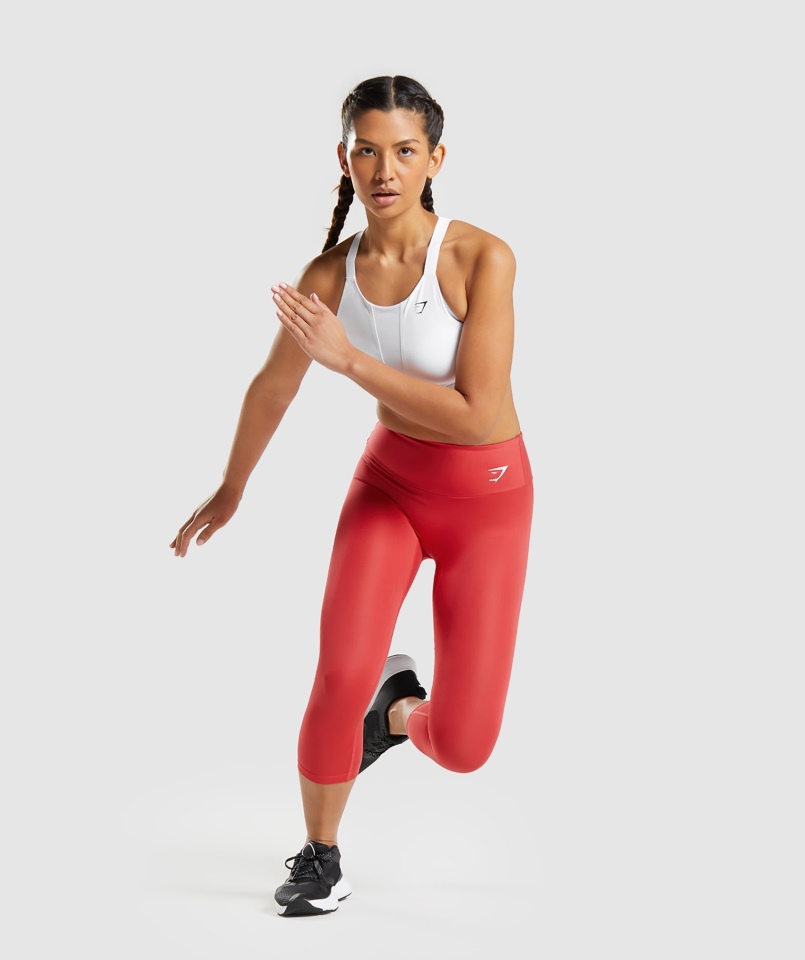 Biustonosz Sportowy Gymshark Z Dekoltem 2.0 Biały