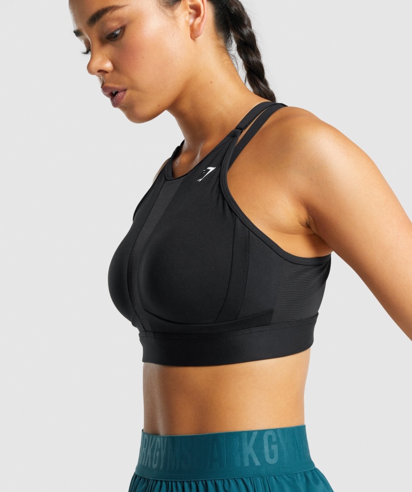 Biustonosz Sportowy Gymshark Z Dekoltem W Kolorze Czarnym