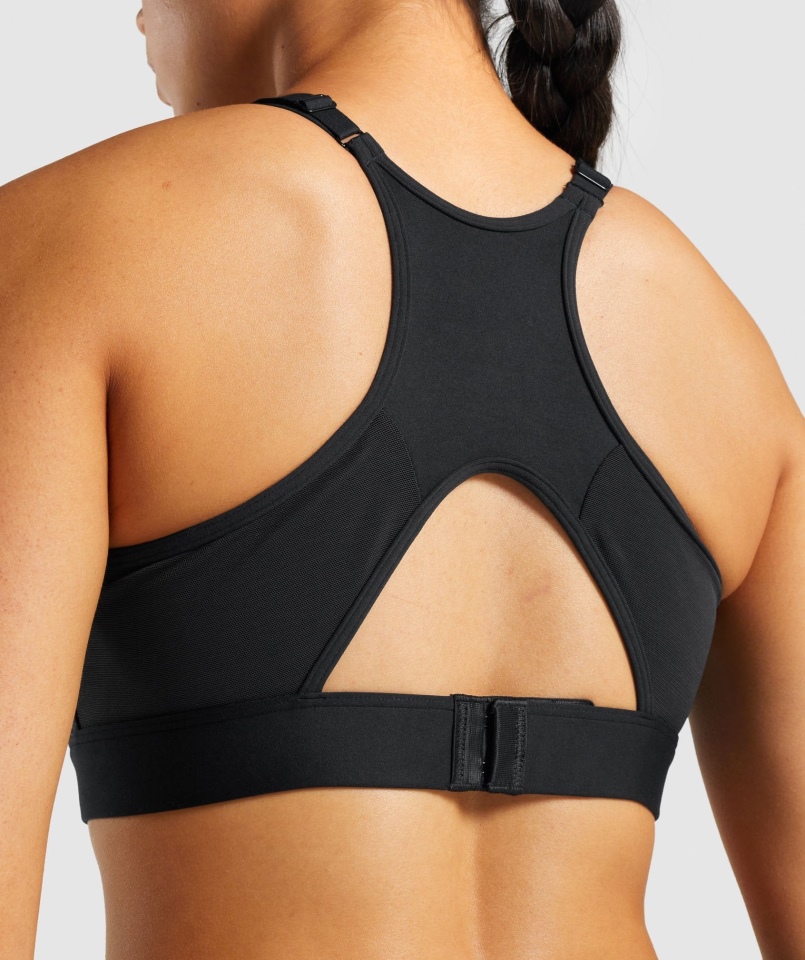 Biustonosz Sportowy Gymshark Z Dekoltem W Kolorze Czarnym