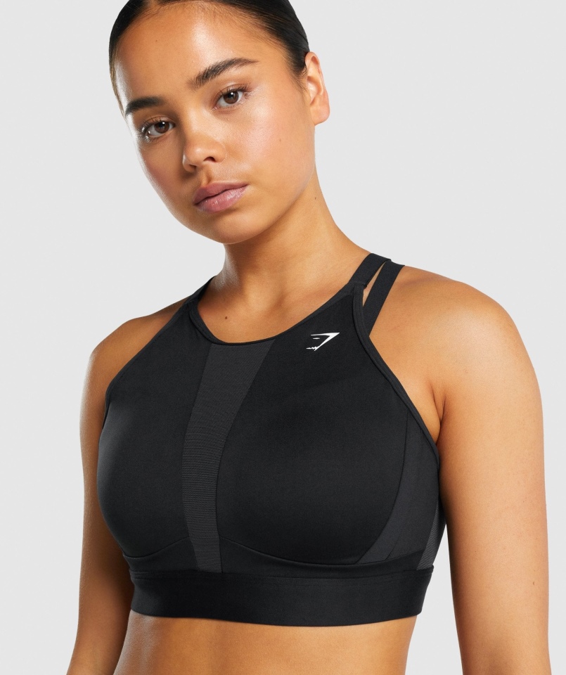 Biustonosz Sportowy Gymshark Z Dekoltem W Kolorze Czarnym