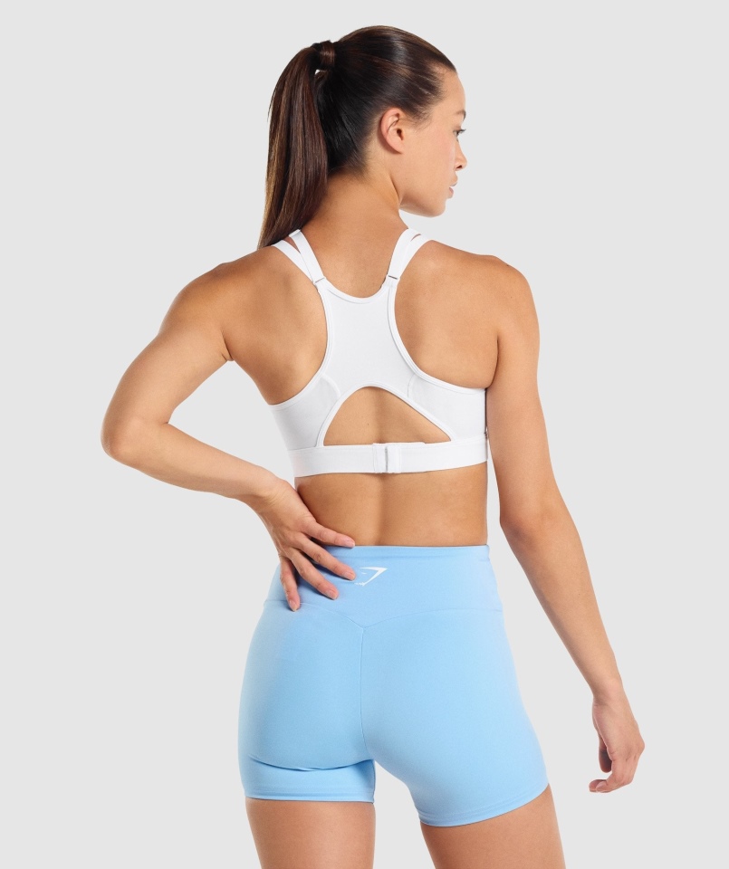 Biustonosz Sportowy Gymshark Z Siateczkowym Dekoltem Biały