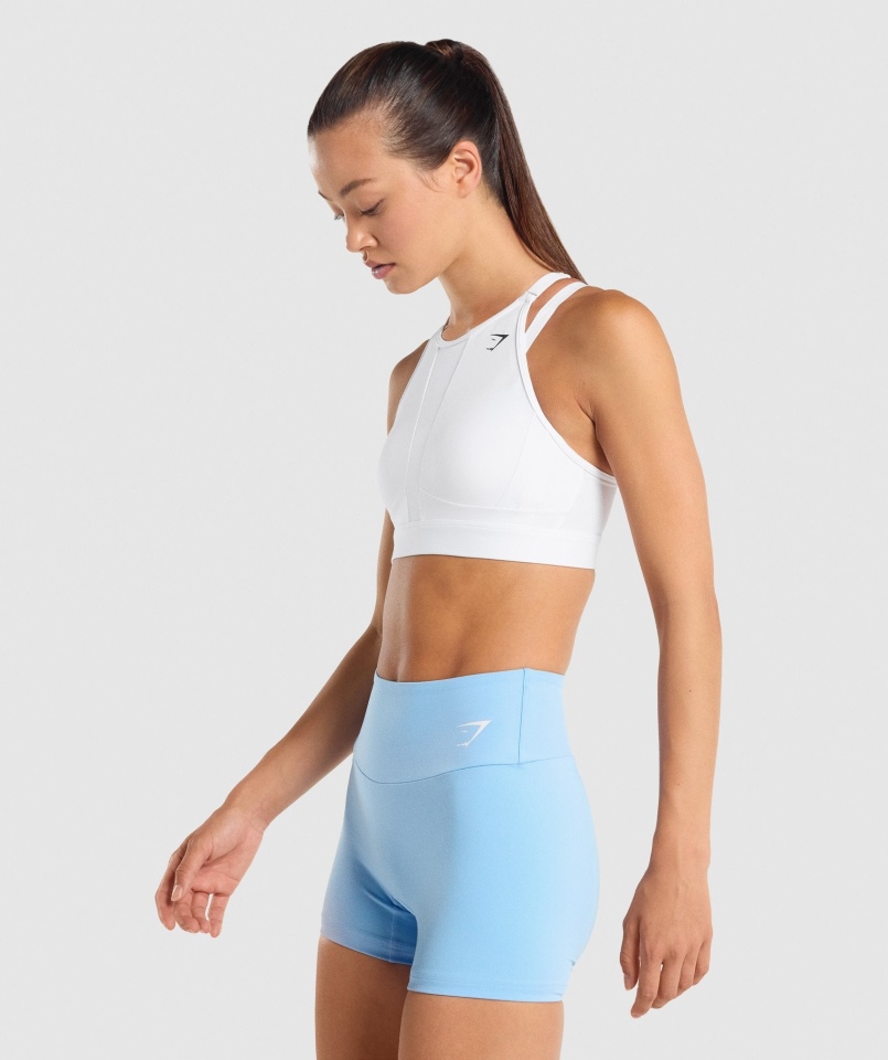 Biustonosz Sportowy Gymshark Z Siateczkowym Dekoltem Biały