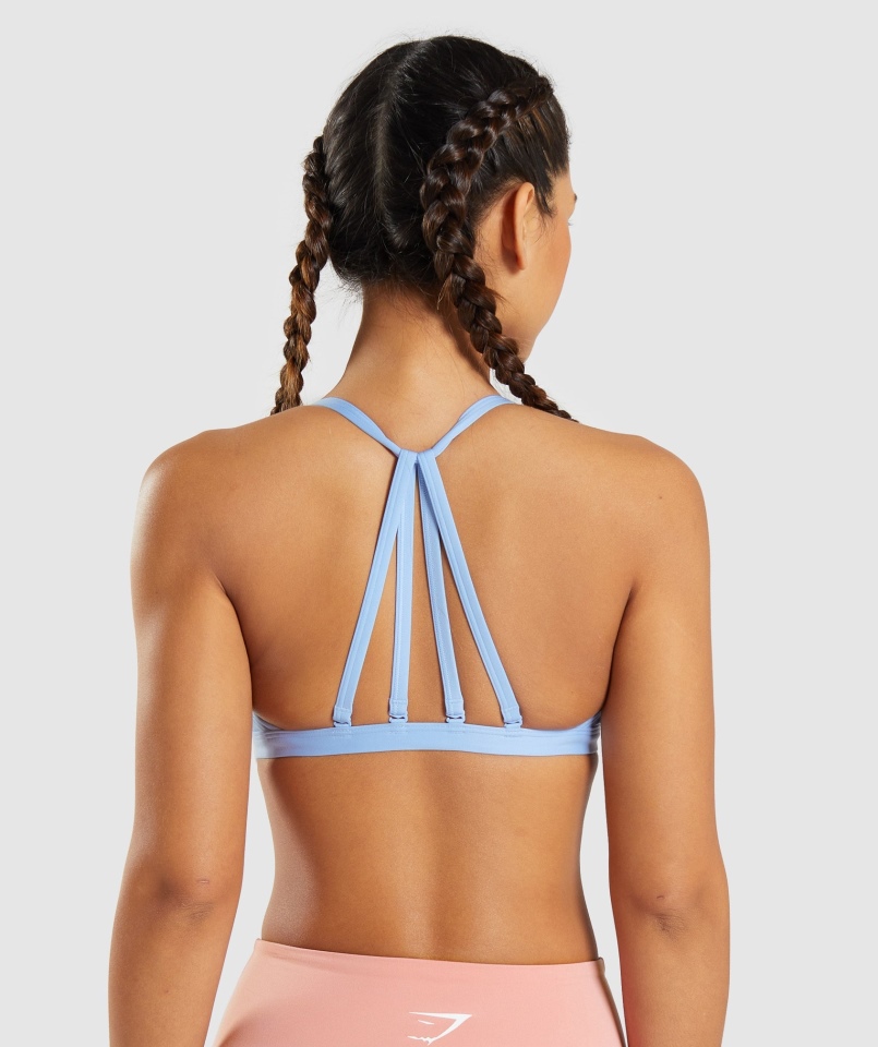 Gymshark Minimal Sportowy Biustonosz Moonstone Niebieski