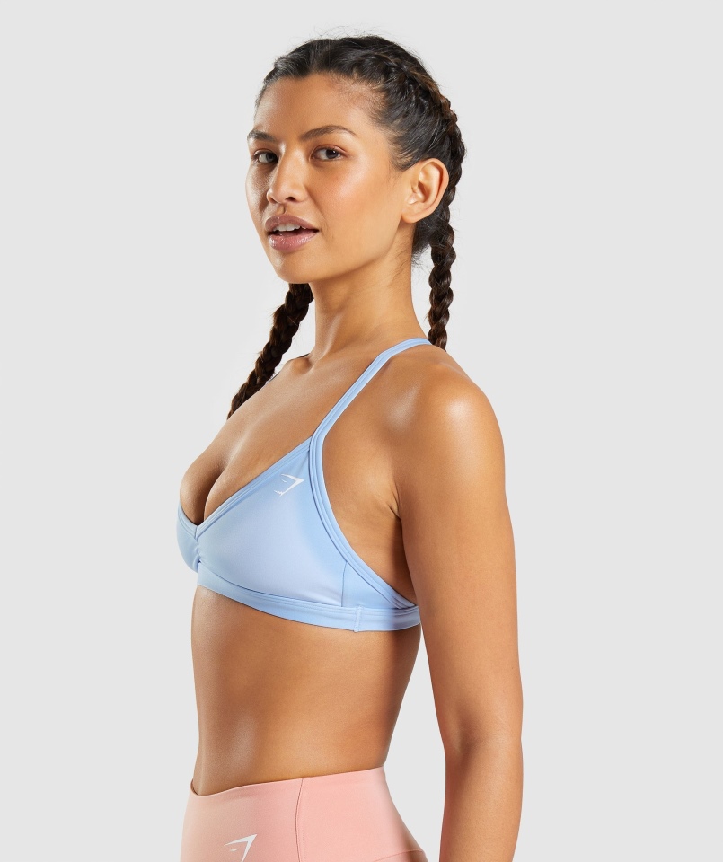 Gymshark Minimal Sportowy Biustonosz Moonstone Niebieski
