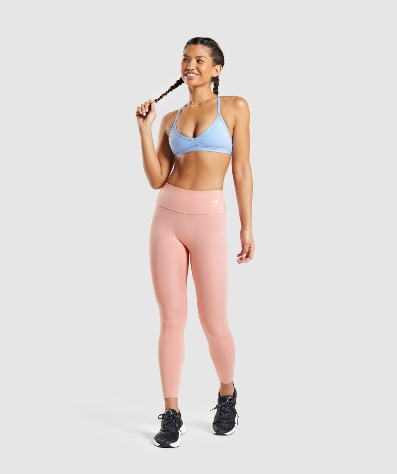 Gymshark Minimal Sportowy Biustonosz Moonstone Niebieski