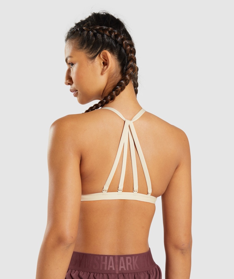 Gymshark Minimal Sports Biustonosz Waniliowy Brąz