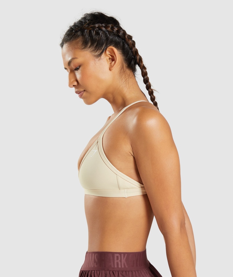 Gymshark Minimal Sports Biustonosz Waniliowy Brąz