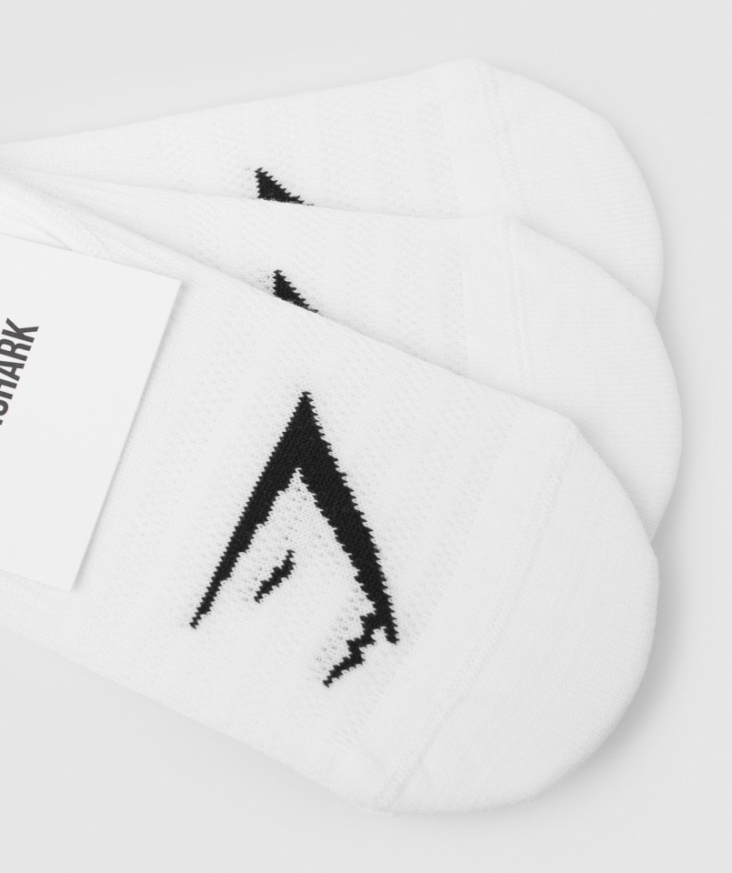 Gymshark No Show Skarpetki 3 Szt Białe