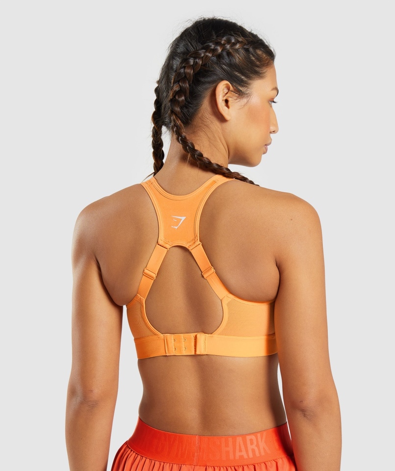 Gymshark Biustonosz Sportowy Z Odkrytymi Plecami Morelowy Pomarańczowy