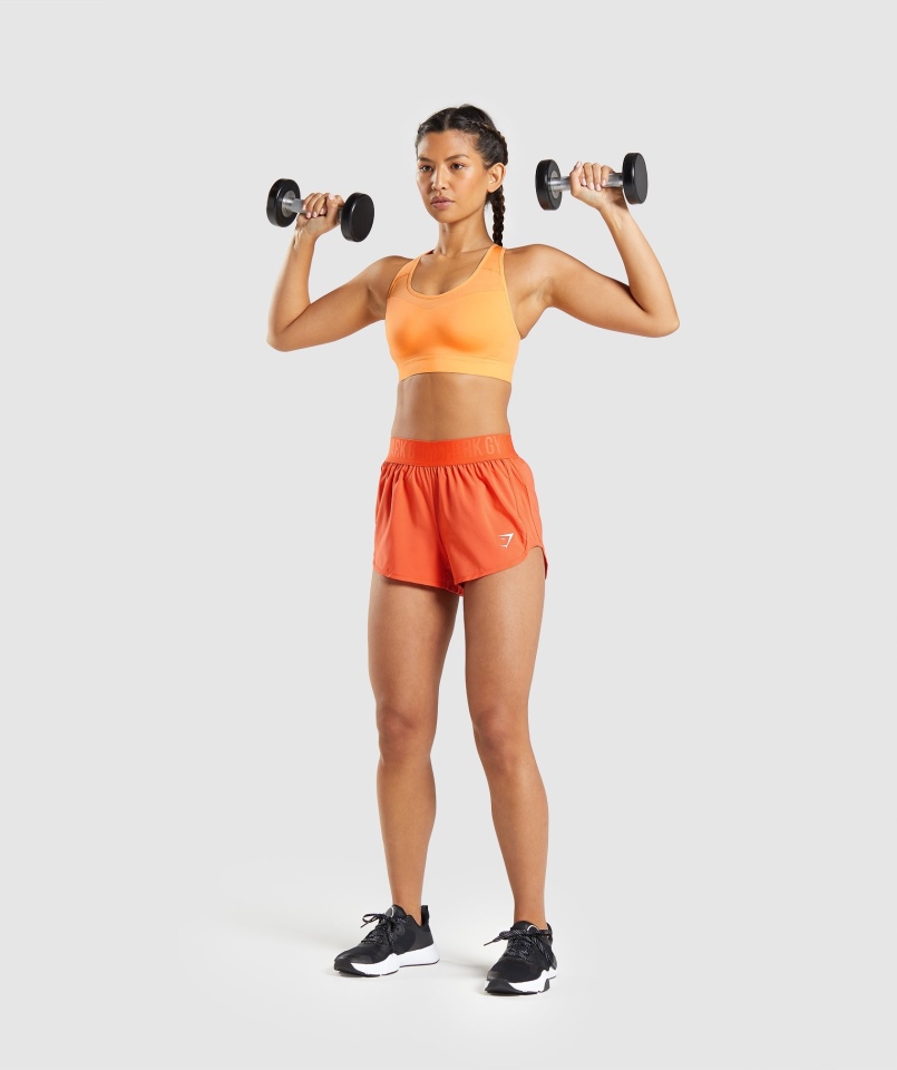 Gymshark Biustonosz Sportowy Z Odkrytymi Plecami Morelowy Pomarańczowy
