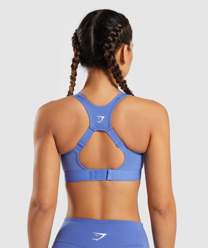 Gymshark Biustonosz Sportowy Z Odkrytymi Plecami Niebieski