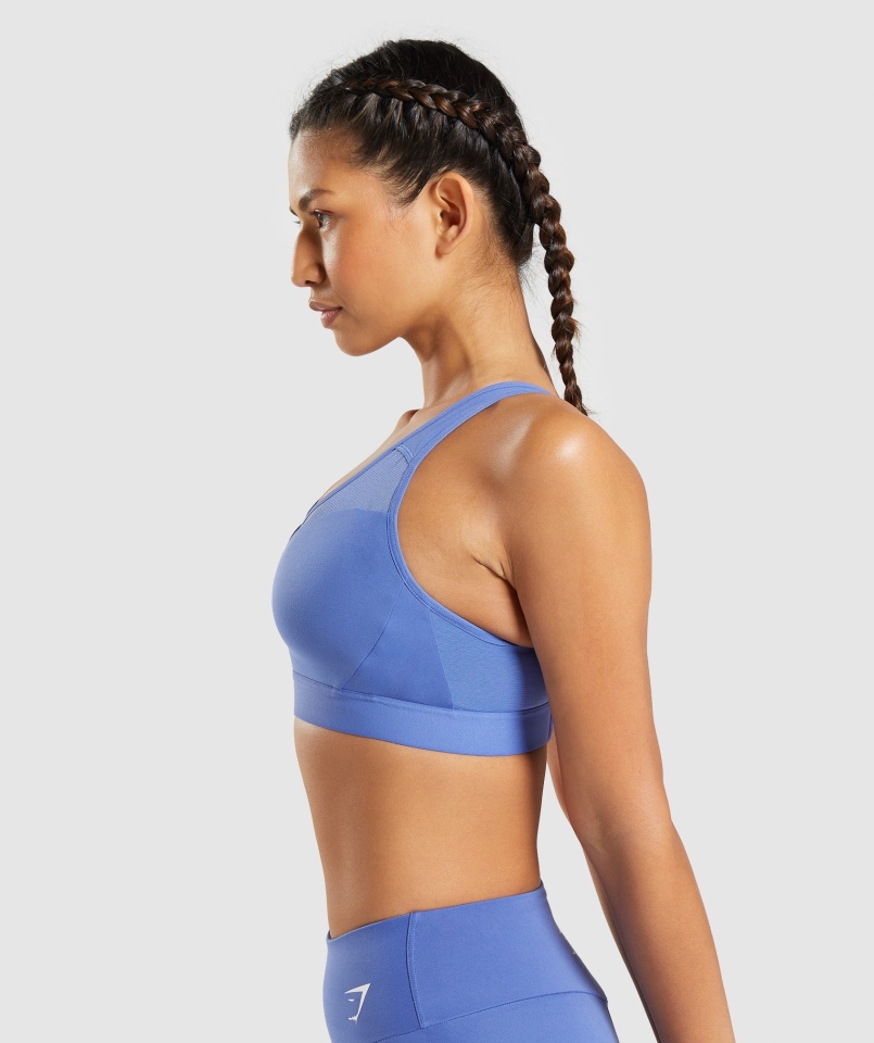 Gymshark Biustonosz Sportowy Z Odkrytymi Plecami Niebieski