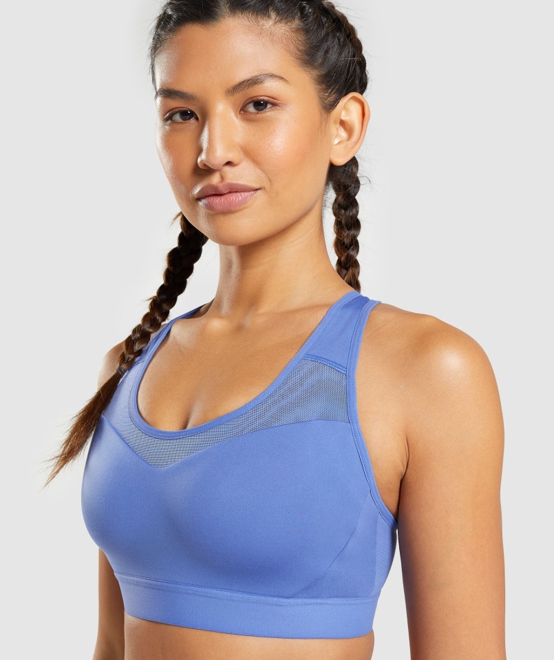 Gymshark Biustonosz Sportowy Z Odkrytymi Plecami Niebieski