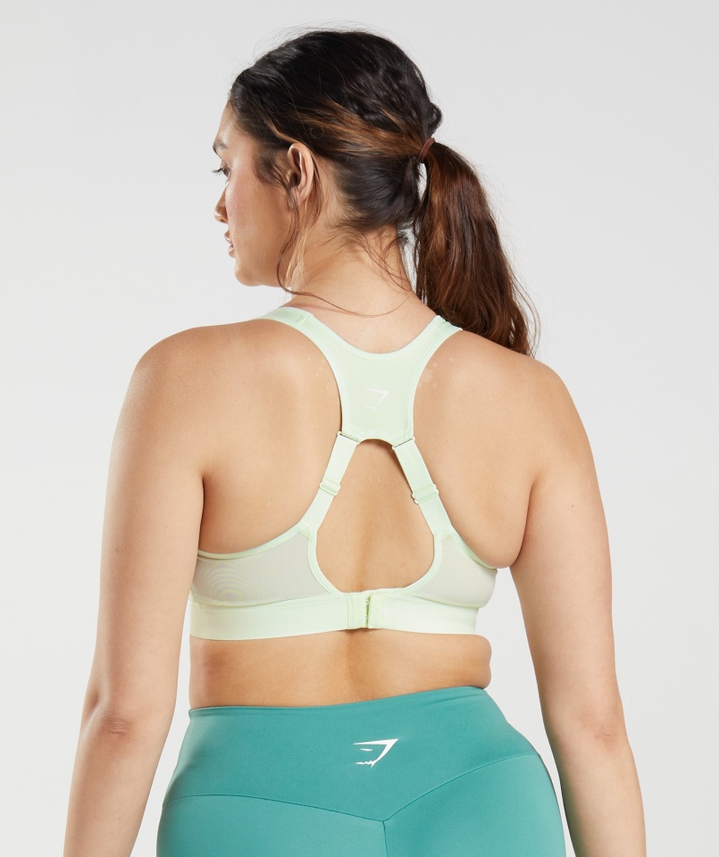 Gymshark Biustonosz Sportowy Z Odkrytymi Plecami Zielony Ogórek