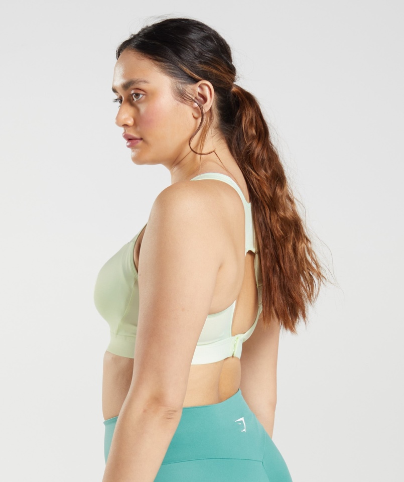 Gymshark Biustonosz Sportowy Z Odkrytymi Plecami Zielony Ogórek
